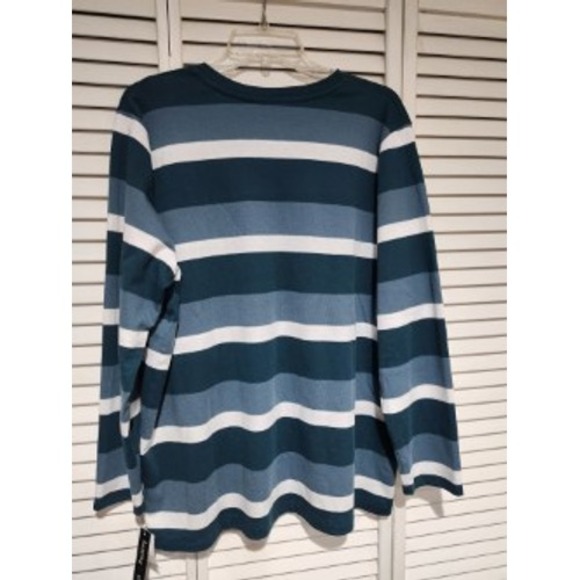 Hasting & Smith Womens 3X Long Sleeve V Neck Striped Cotton Polyester Shirt NWT - Picture 3 of 5